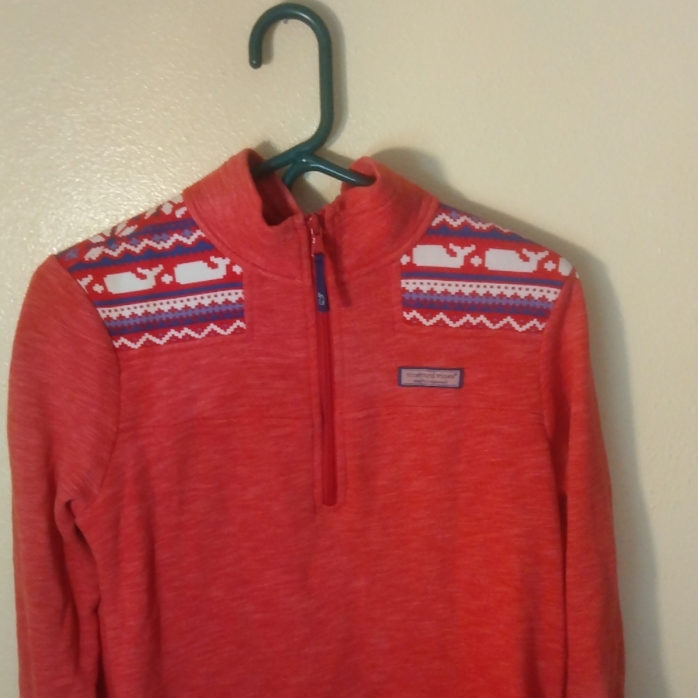 Vineyard Vines Red Quarter-Zip Sweater